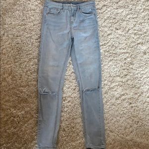 High waisted skinny jeans